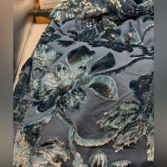 🆕 SIMKHAI 🧿 NWOT Halen Draped Velvet Mini Dress, Celestial Blue - Sz US 8 - Picture 14 of 14